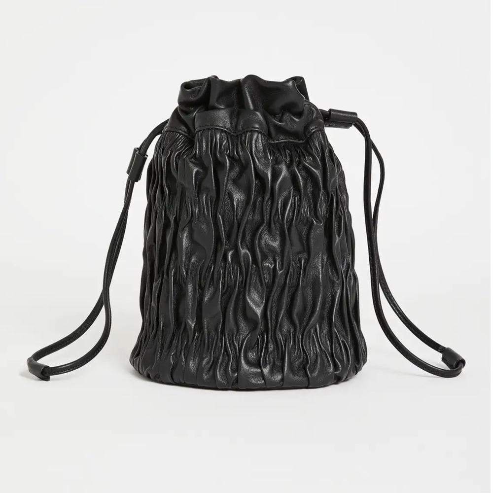 GANNI
Ruched Leather Bucket